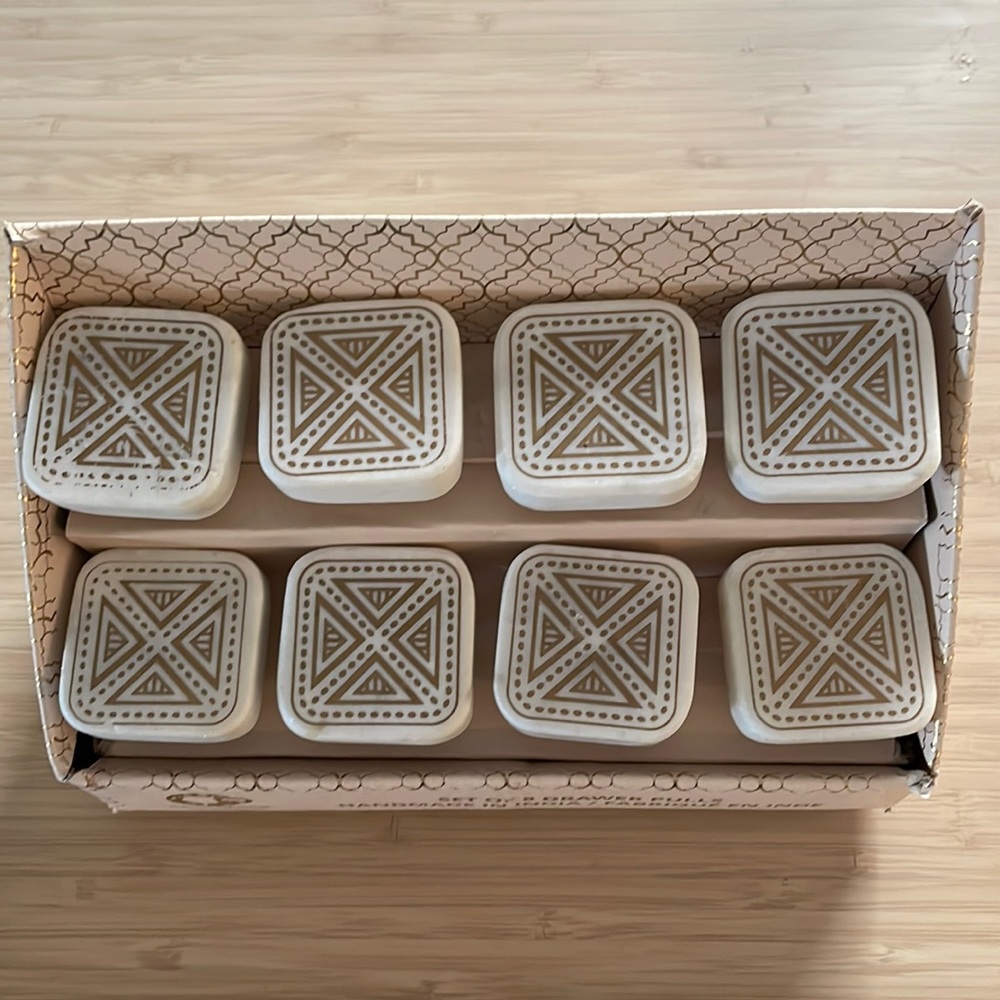 Marble Drawer Pulls (8) with Gold Detail